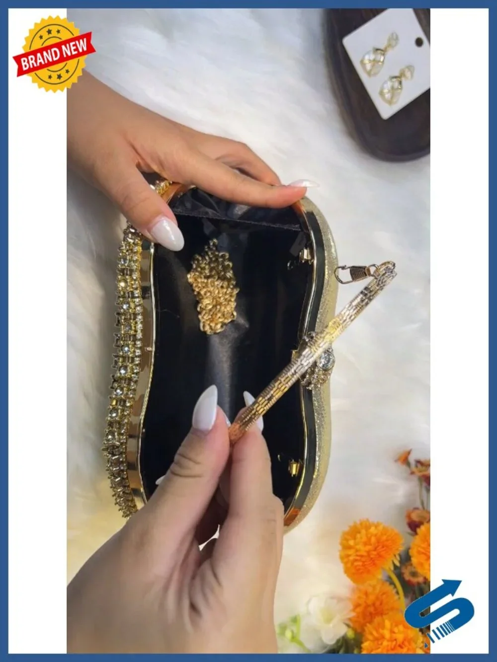Sparkly Rhinestone Clutch Purse for Women Bedazzled Evening Bag Crossbody